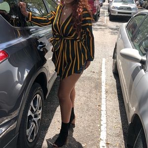 Striped tie top